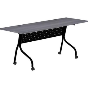 Lorell LLR59488 72 in. Charcoal Flip Top Training Table Charcoal 72" x 23.6" x 29.5"