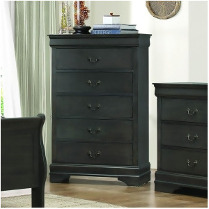Homelegance Mayville 5 Drawer Chest in Stained Grey - All