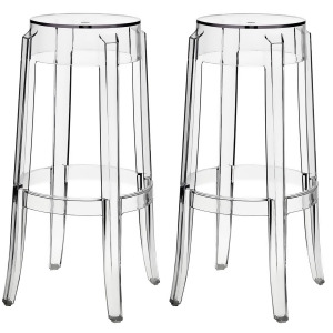 Modway Casper Barstools Set of 2 in Clear - All