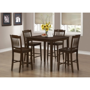 Monarch Specialties Cappuccino Veneer Five Pieces Counter Height Dining Set I 15 - All