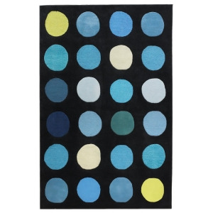 Linon Trio Rug In Black And Blue 1.10 x 2.10 - All