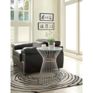 Homelegance Lila Round Glass Top End Table in Chrome - All