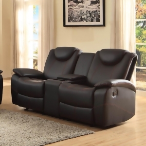Homelegance Talbot Double Reclining Loveseat in Black Leather - All