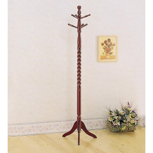 Monarch Specialties I 3058 Cherry Traditional Solid Wood Coat Rack - All
