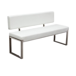 Diamond Sofa Knox Bench With Back Stainless Steel Frame In White - All