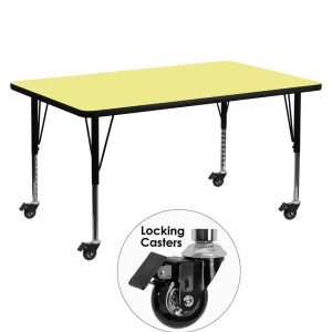 Flash Furniture Mobile 30 X 60 Rectangular Activity Table With Yellow Thermal - All