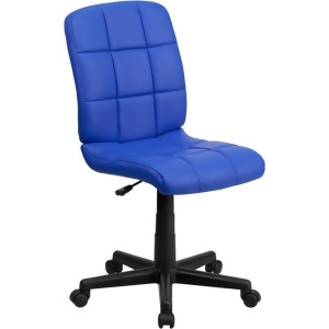 Flash Furniture Mid-Back Blue Quilted Vinyl Task Chair Go-1691-1-blue-gg - All