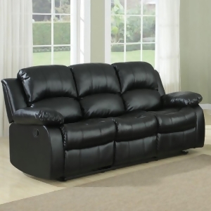 Homelegance Cranley Double Reclining Sofa in Black Leather - All