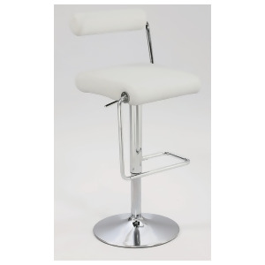 Chintaly 0979 Roll Back Pneumatic Gas Lift Adjustable Height Swivel Stool In Whi - All