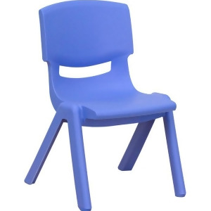 Flash Furniture Blue Plastic Stackable School Chair w/ 10.5 Inch Seat Height Y - All