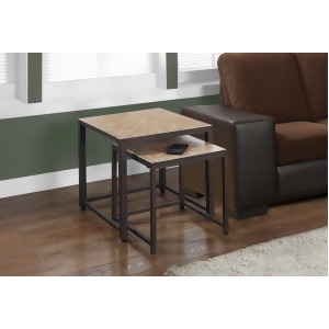 Monarch Specialties Terracotta Tile Top Hammered Brown Two Pieces Nesting Tables - All