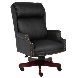 Boss Chairs Boss Traditional High Back Caressoftplus Chair w/ Mahogany Base - All