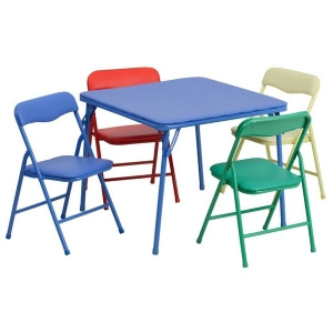 Flash Furniture Kids Colorful 5 Piece Folding Table Chair Set Jb-9-kid-gg - All