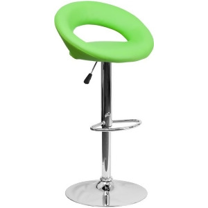 Flash Furniture Contemporary Green Vinyl Rounded Back Adjustable Height Bar Stoo - All