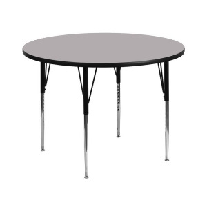 Flash Furniture 42 Inch Round Activity Table w/ Grey Thermal Fused Laminate Top - All