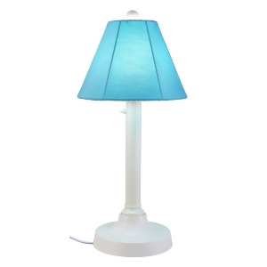 Patio Living San Juan 30 Table Lamp 38121 with 2 white body and canvas Aruba S - All