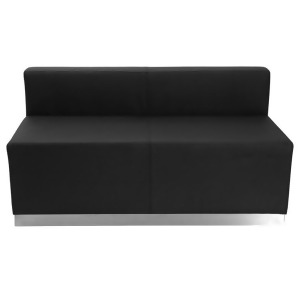 Flash Furniture Hercules Alon Series Black Leather Loveseat With Brushed Stainle - All