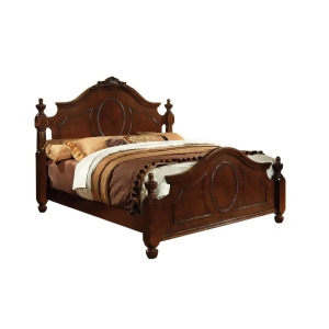 Furniture of America Baroque Inspired Bed In Brown Cherry - All