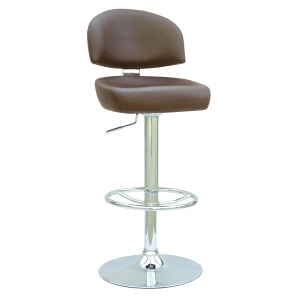 Chintaly 0362 Pneumatic Gas Lift Adjustable Height Swivel Stool In Brown - All