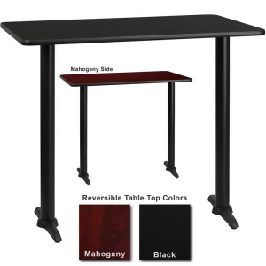 Flash Furniture 30 Inch x 48 Inch Rectangular Bar Table w/ Black or Mahogany Rev - All