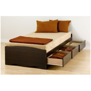 Prepac Espresso Twin Platform 3-Drawer Storage Bed - All