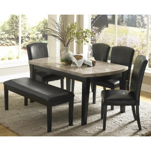 Homelegance Cristo 5 Piece Marble Top Dining Room Set in Black - All