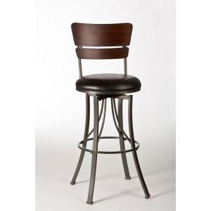 Hillsdale Santa Monica Swivel Stool in Pewter Distressed Cherry - All