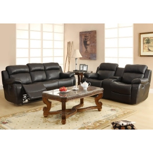 Homelegance Marille 4 Piece Reclining Living Room Set in Black Leather - All