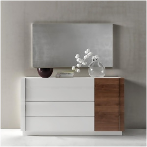 J M Furniture Lisbon Dresser w/ Mirror in White Walnut - All