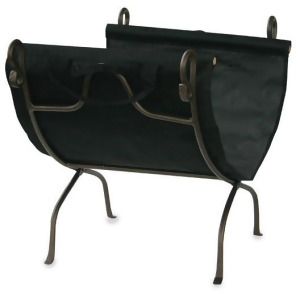 Uniflame W-1617 Bronze Wrought Iron Log Rack with Canvas Carrier - All