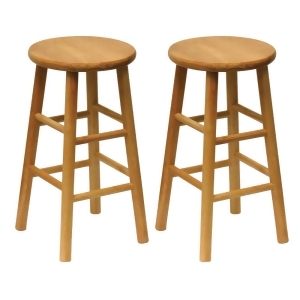 Winsome Wood Set of 2 Beveled Seat 24 Inch Stool in Natural - All