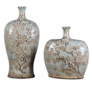 Uttermost Citrita 2 Ceramic Vases in Distressed Sea Foam Blue - All