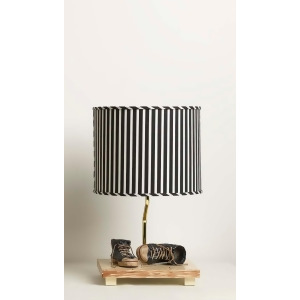 Yessica's Collection Large Tennis Shoe Lamp On Wood Base With Carrie Stripe Drum - All