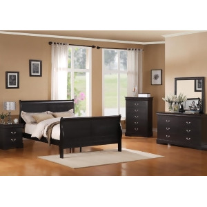 Standard Furniture Lewiston Black 5 Piece Panel Bedroom Set in Black - All