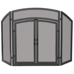 Uniflame S-1178 3 Fold Black Wrought Iron Arch Top with Doors - All