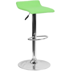 Flash Furniture Contemporary Green Vinyl Adjustable Height Bar Stool w/ Chrome B - All
