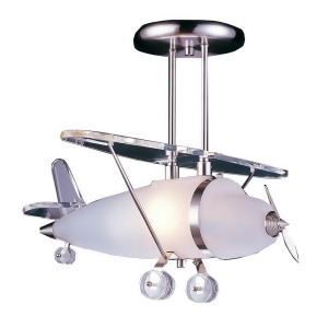 Elk Lighting 5051/1 1 Light Biplane Shape Pendant in Satin Nickel - All