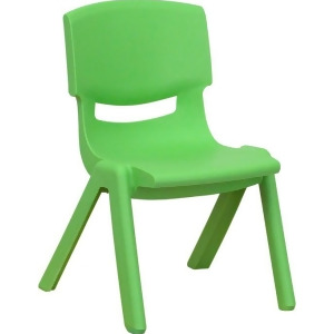 Flash Furniture Green Plastic Stackable School Chair w/ 10.5 Inch Seat Height - All
