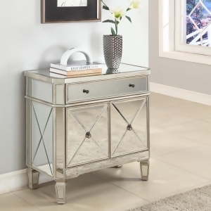 Powell Mirrored 1 Drawer 2-Door Console - All