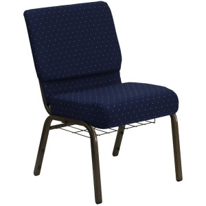 Flash Furniture Hercules Series 21 Inch Extra Wide Navy Blue Dot Patterned Churc - All