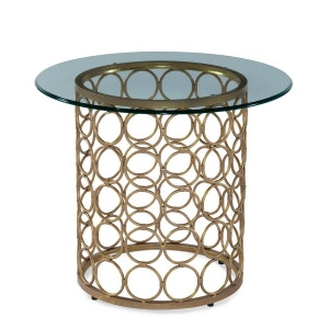 Bassett Carnaby Round End Table in Lux Gold Goldleaf - All