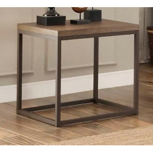 Homelegance Daria End Table In Metal Frame With Grey Weathered Wood - All