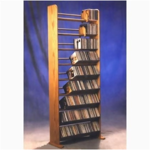 Wood Shed Solid Oak 9 Row Dowel Cd Rack - All