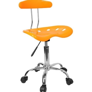 Flash Furniture Vibrant Orange-Yellow Chrome Computer Task Chair w/ Tractor Se - All