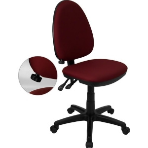 Flash Furniture Mid-Back Burgundy Fabric Multi-Functional Task Chair w/ Adjustab - All
