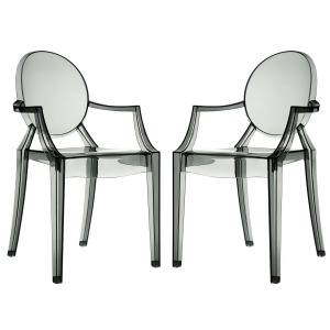 Modway Casper Dining Armchairs Set of 2 in Smoke - All
