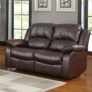 Homelegance Cranley Double Reclining Loveseat in Brown Leather - All