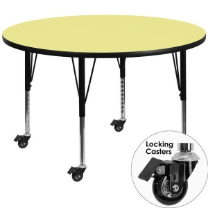 Flash Furniture Mobile Round Activity Table With Yellow Thermal Fused Laminate T - All