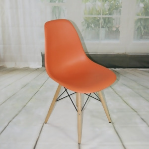 Mod Made Paris Tower Collection Side Chair With Wood Leg In Orange Set of 2 - All