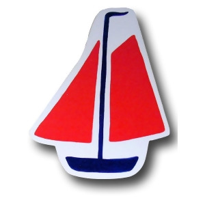 One World Sail Boat Red Wooden Drawer Pulls Set of 2 - All